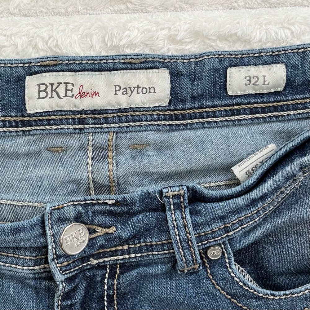 BKE DENIM Jeans Payton Mid Rise Light-Medium Wash 32 Long - Picture 3 of 14
